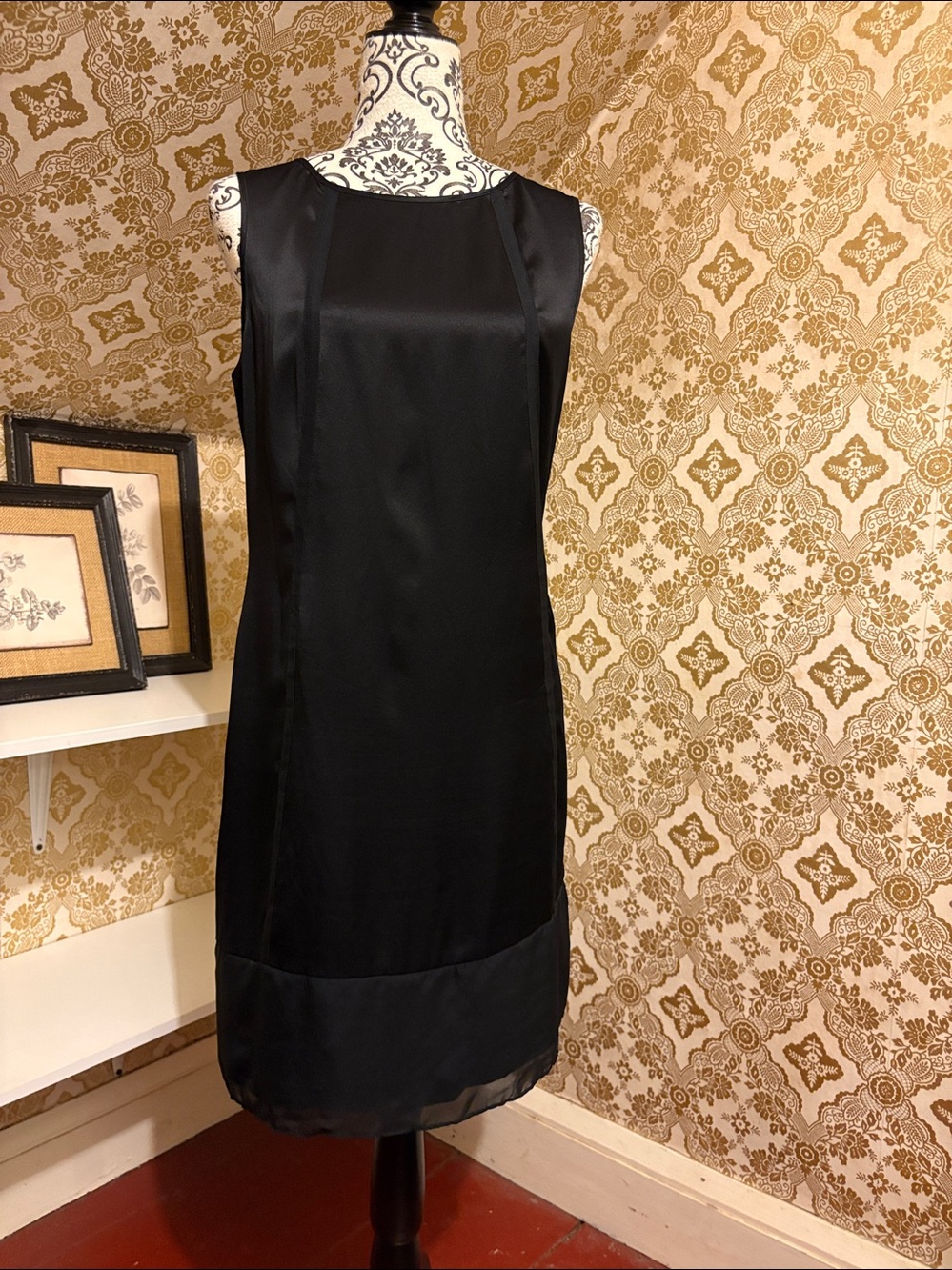 Brooks Brothers 100% Silk Black Shift Dress